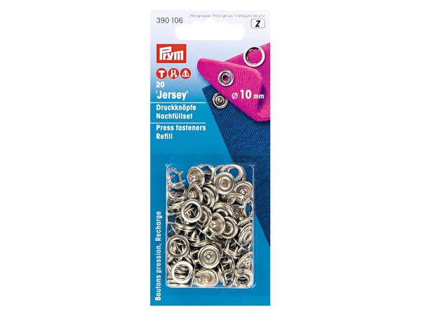 Prym 390106 Nähfrei Druckknöpfe mit Ring 10mm Nachfüllpackung 20 Stück Rabatt