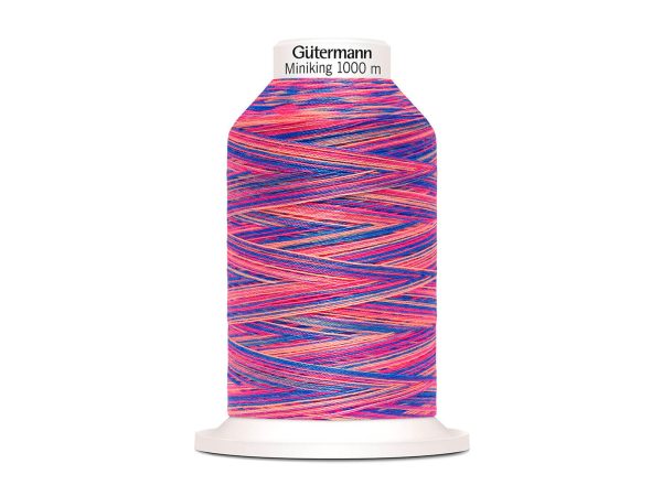 1 Rolle Gütermann Miniking Nähgarn Multicolor No.120 neonpink-royalblau 1000m Rabatt