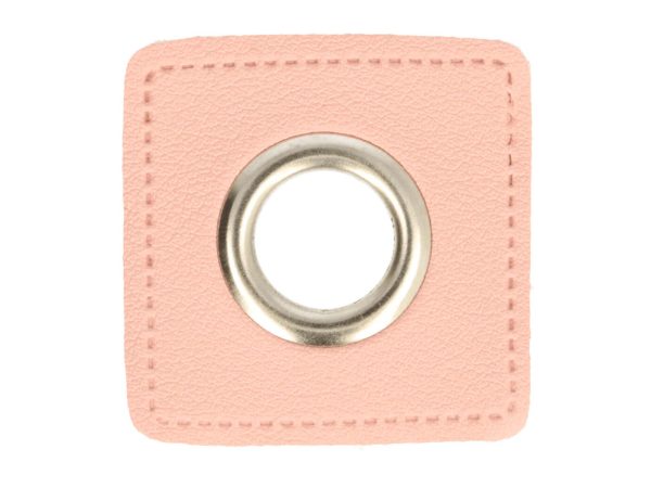 Ösen Patch Quadrat für Kordeln rosa-nickel 11mm Lederimitat Jetzt online