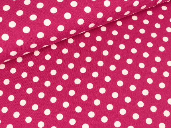 Baumwolljersey Verena Punkte weiß auf Erika Angebot