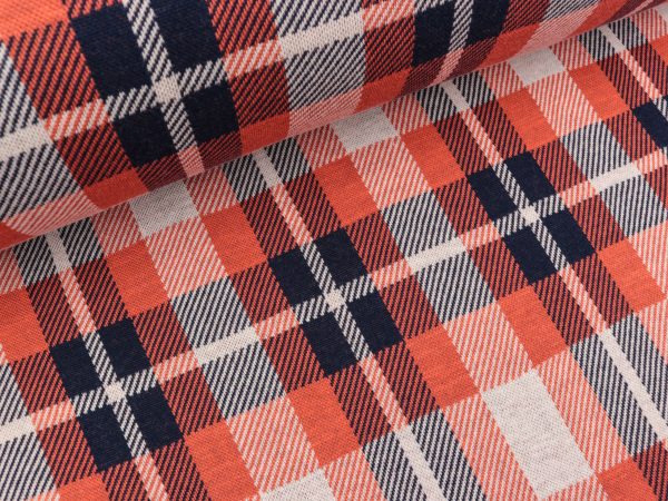 Hamburger Liebe 3 Farb-Jacquardjersey Check Point Sinclair blue navy-yemen-papaia Im Angebot