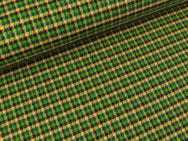 Leichter Jacquard Aneska Minihoundstooth grün-maisgelb Mode